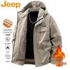 Jeep Мужская ветровка с капюшоном на флисовой подкладке
