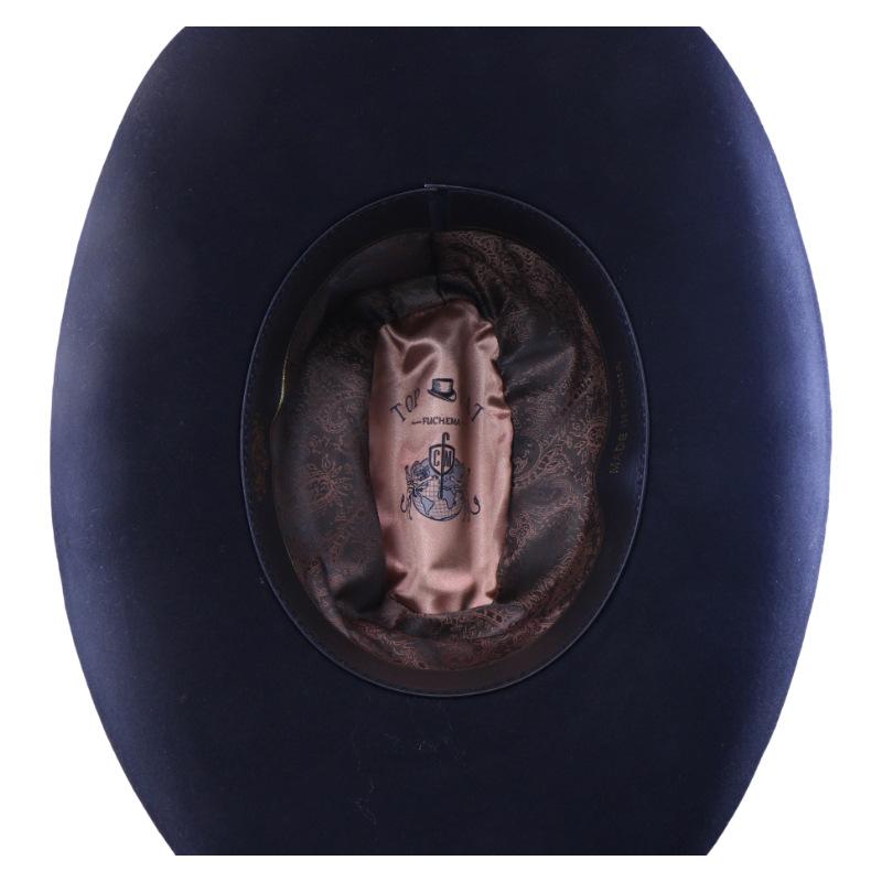 Tibetan American Western Cowboy Hat Felt Hat Men's and Women's Riding Hat Rolled Along Wool Jazz Hat