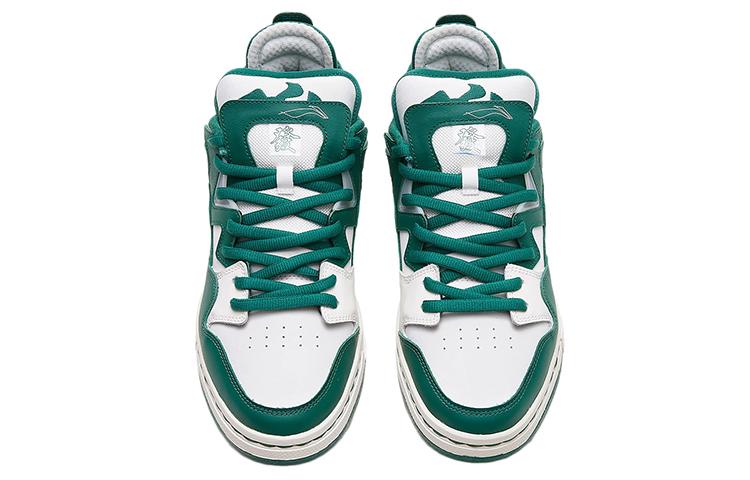 Li Ning Wave Pro Synthetic Leather, Leather Abrasion Resistant Breathable Low top Skateboard Shoes Men's Green White AECS001-2