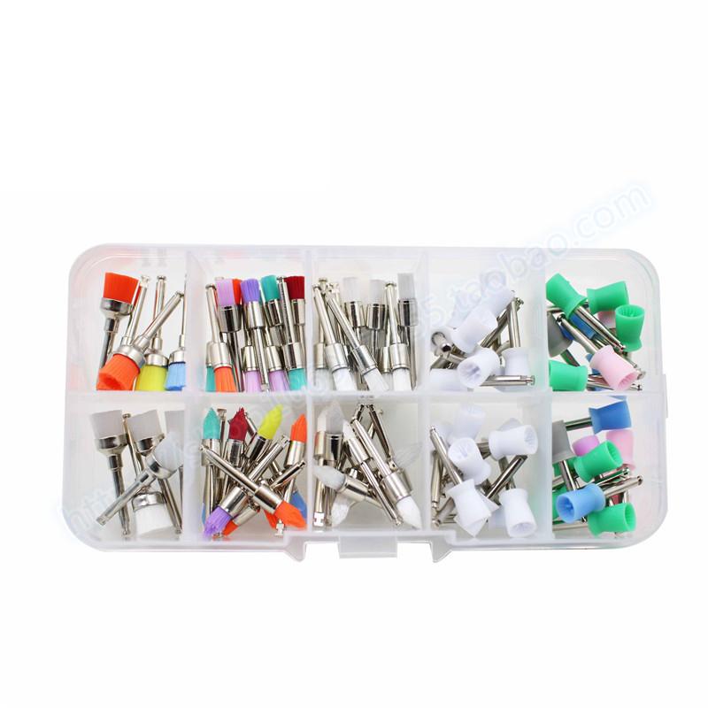 Набор кистей для полировки зубов, белая, красочная, плоская, острая, в форме чаши, головка, угловая, низкоскоростная полировальная щетка