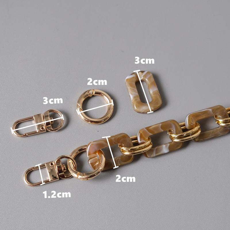 New Fashion Woman Handbag Accessory Metal Parts White Pearl Acrylic Resin Chain Luxury Strap Women Shoulder Cute Clutch Chains