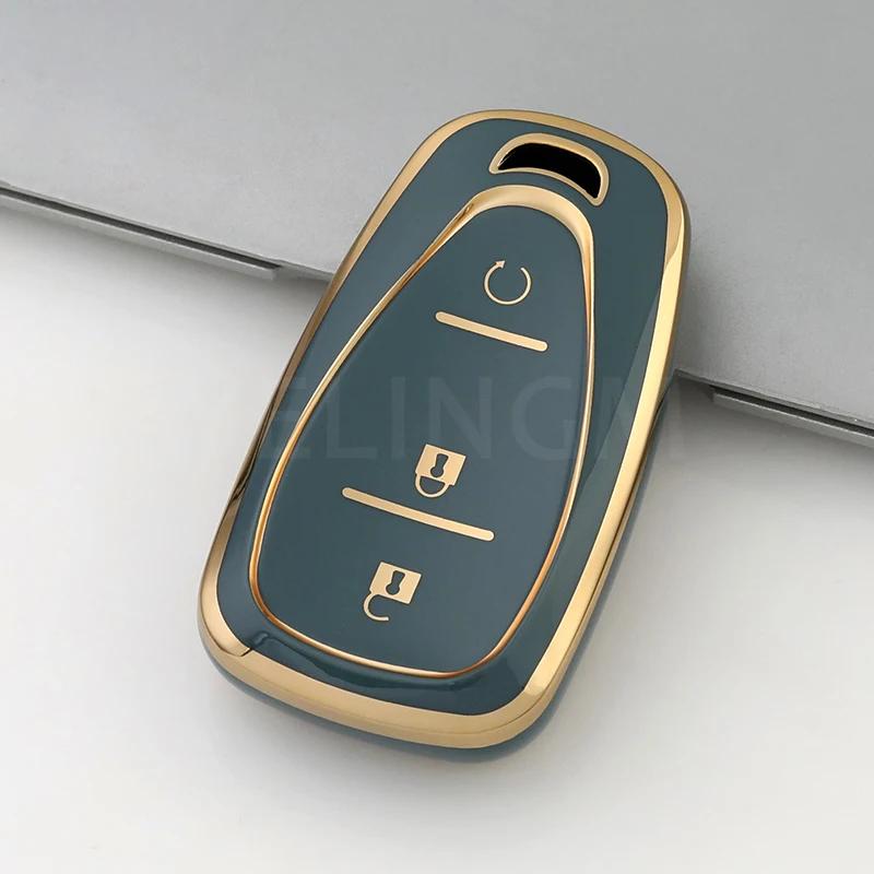 AABHK1 2/3 Buttons Remote Smart Key Case for Chevrolet Spark Camaro Volt Bolt Trax Malibu Cruze TPU Car Key Shell Keychain Auto Cover