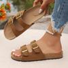 New Style Classic Cork Sandals for Women Soft Thick Sole Cork Slippers Summer Beach Sandals Home Open Toe Flat Sandals