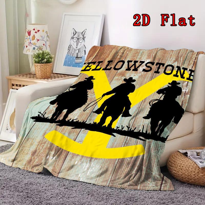 Yellowstone Cowboy 2D Flat Pattern Flannel Blanket High quality All Seasons Warmth and Comfort Perfect for Christmas Gifts.DMT0925051