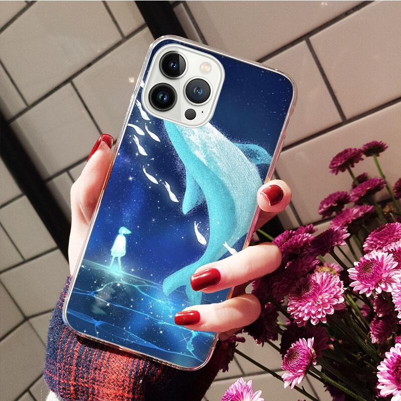 Чехол для мобильного телефона Dolphin Whale Funda для iPhone 14 13 12 11 Pro Max XS XR X 8 7 Plus SE2