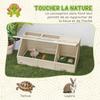 Wooden Enclosure Cage For Small Animal Turtle With Openable Cover Latches 2 Distinct Spaces Natural Wood