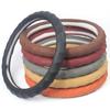 Four Seasons Microfiber Leather Steering Wheel Cover with Knuckle Ring Design