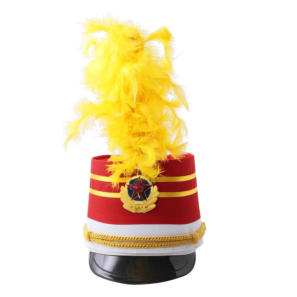 Kids Drum Band Hat Contrast Color Stage Performance Cosplay Cap Marching Band Accessory