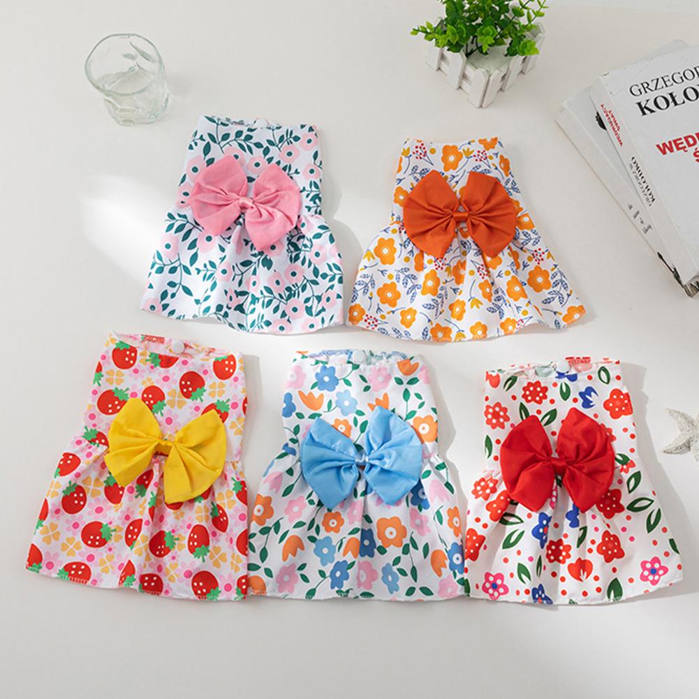 Spring Summer Cat Princess Dress Pet Sunflower Skirts Pet Clothes Comfortable Soft Puppuy Dogs Cats Dress