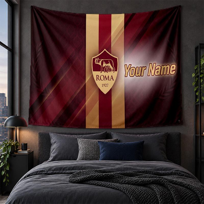 Personalized Tapestry Wall Hanging AS Roma FC Pattern Art Background Cloth
