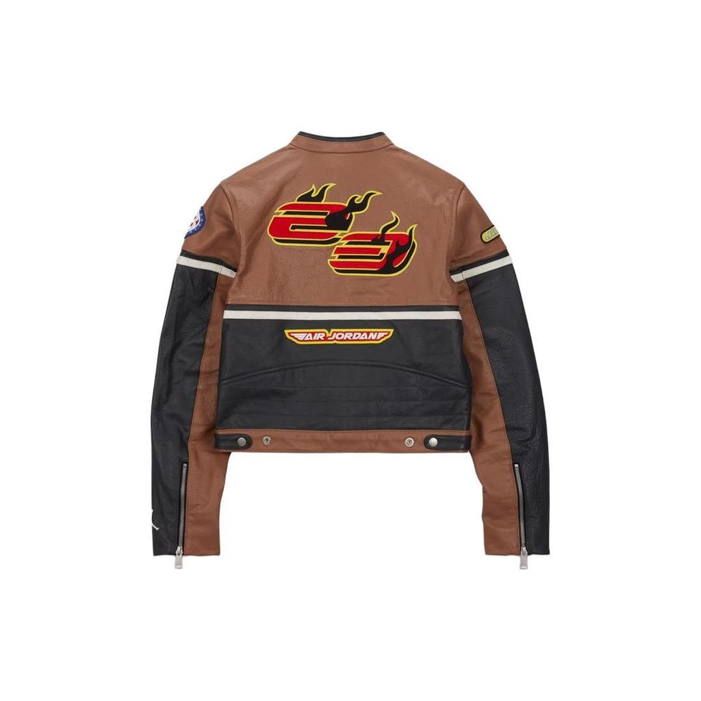 Cactus Jack от Travis Scott x Travis Scott Cactus Jack Кожаная куртка Архео Коричневый Женская Верхняя одежда DX6168-256