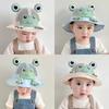 Мультяшная шляпа в форме лягушки для мальчиков и девочек 1-2 лет, уличная рыбацкая кепка от солнца