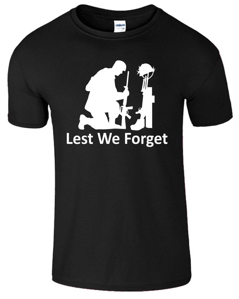 Remembrance day poppy war tshirt lest we forget army soldier military mens kids