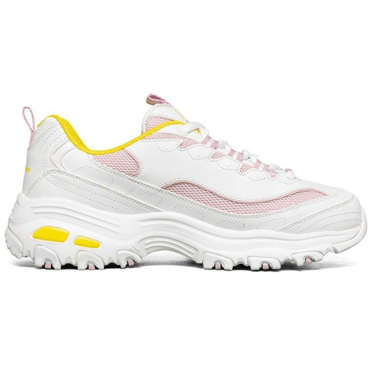 Skechers D'lites 1.0 Gs Белый/Желтый/Розовый Женские 66666214-WLPK