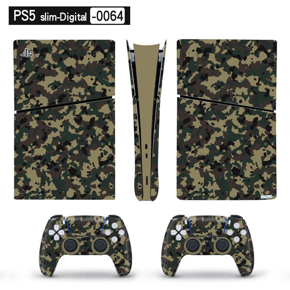 Художественная виниловая наклейка для тонкой цифровой консоли PS5 и 2 контроллеров, наклейка