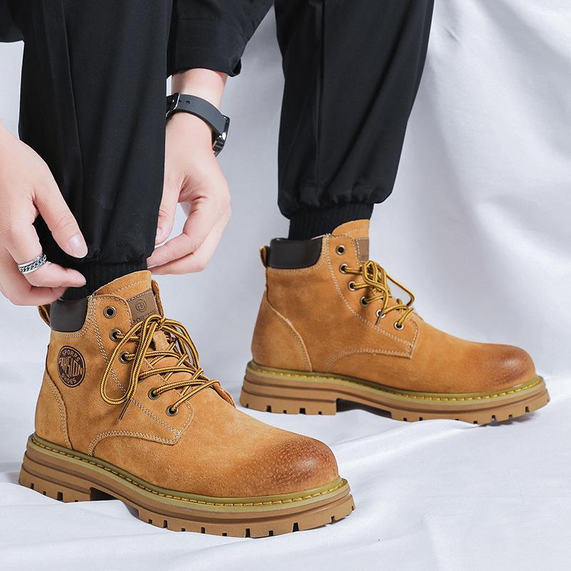Ботинки из ревеня мужские 2024 Мартин британский стиль высокий верх не гнилая подошва летние дышащие весенне-осенние мужские туфли 2345-P