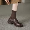 Модные осенние женские ботильоны, модные мягкие кожаные женские элегантные короткие ботинки на низком каблуке, женские удобные вязаные ботильоны без застежек 2024