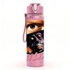 1PC Black Female Portrait A 750ml sports water bottle leakproof straw lid outdoor office home