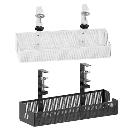 Data Cable Storage Rack Under-Desk Organizer Simple Installation Cable Management Metal Cable Tray Power Strip Cord Holder