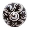 [A3131] - Ceramic Furniture Knob 'Boho' Gray Black Silver - 60x40 Mm