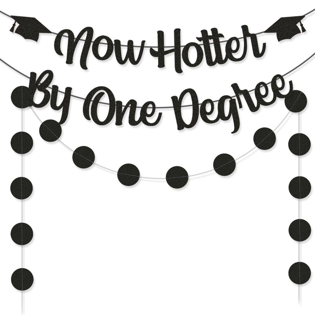 26 Graduation Season Theme Party Decoration Banner Black Letter Glitter Graduation Flag Disc Latte Flower Set