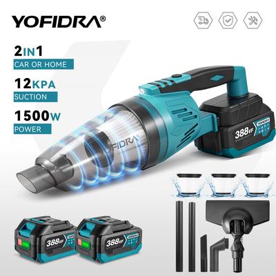 Yofidra 1500 Вт Электрический беспроводной пылесос Портативный аккумуляторный бытовой инструмент для уборки Для аккумулятора Makita 18 В Штифт