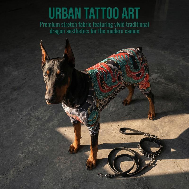 Ultra-Thin Mesh Pet Tattoo Vest – 4-Season Breathable Sleeveless Shirt with Cool Prints for Dogs & Cats, Fun & Stylish