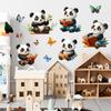 Cartoon Panda Reading A Book Bedroom Study Home Background Beautification Decoration Stickers
