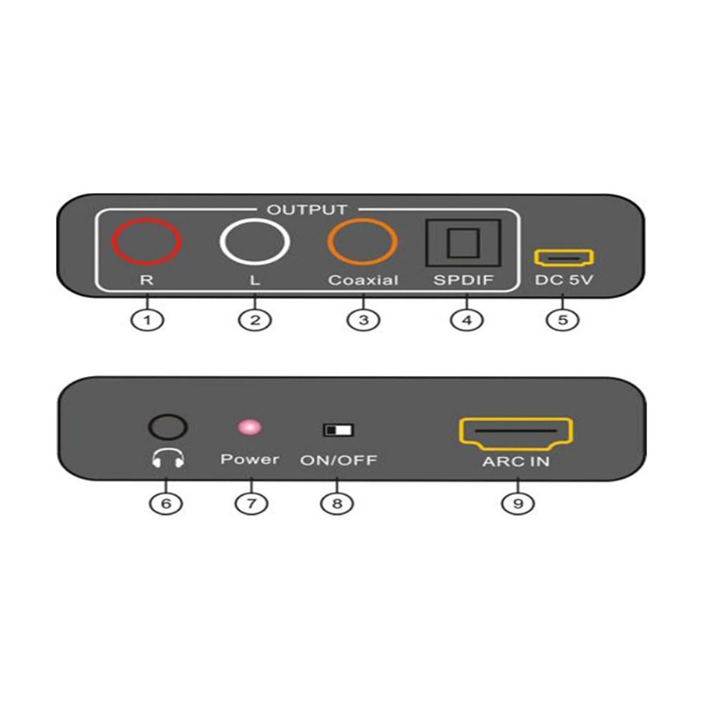 192 кГц ARC аудио адаптер DAC SPDIF коаксиальный RCA цифро-аналоговый аудио преобразователь для ТВ монитора
