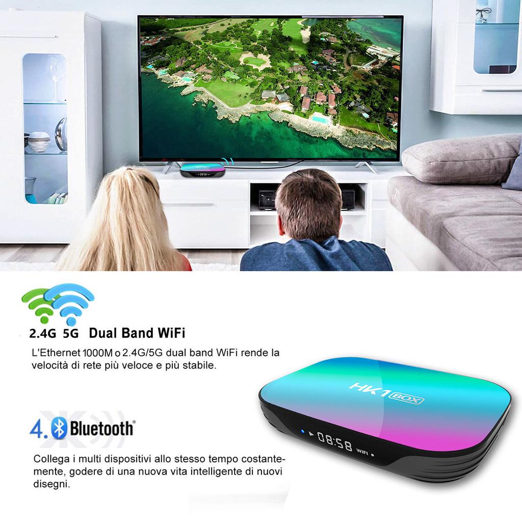 HK1 Box Amlogic S905X3 Smart TV Box Android 9,0 4 ГБ 32 ГБ 64 ГБ 128 ГБ двойной Wi-Fi BT4.0 8K AV1 медиаплеер TVBOX 1000M телеприставка HK1BOX