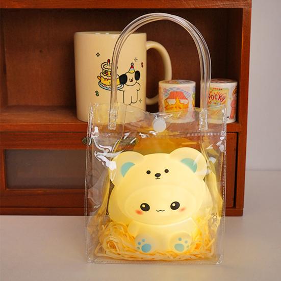 Мультяшный медведь Ночной светильник Мягкий свет без мерцания Питание от батареек Мягкий силиконовый