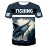 Tuna Ocean Digital Printed Short Sleeve Men's Fishing Enthusiast T-shirt Hot Selling Fashionable Men's Clothing