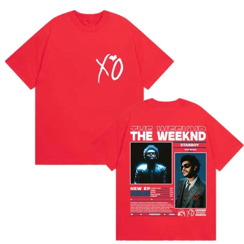 Рэпер THE WEEKND STARBOY XO Тур 2026 Ретро Графические Футболки Мужская Мода Хип-Хоп Оверсайз Хлопковая Футболка Мужчина Фанаты Уличная Одежда