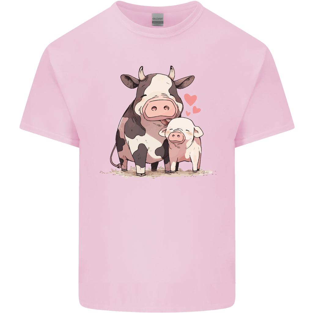 Love is a Cow and Pig Unisexs Light Cotton TShirt