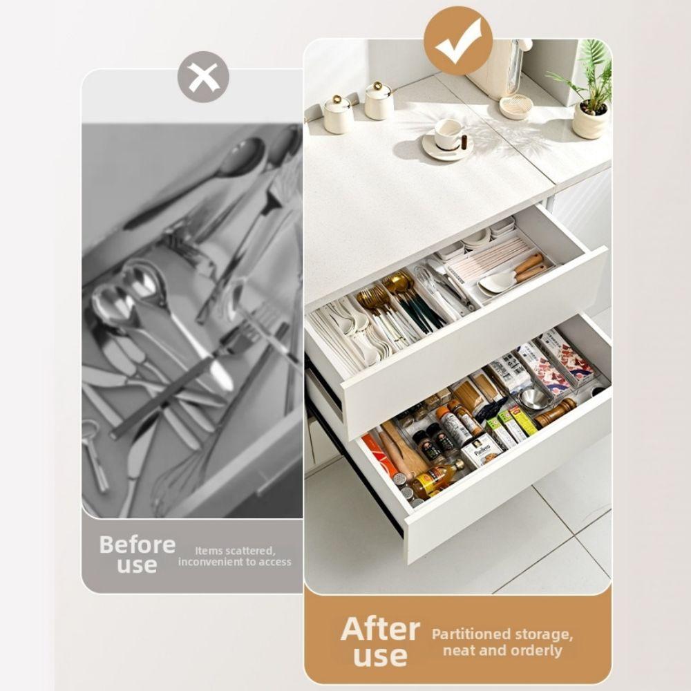 Makeup Storage Drawer Organizer Plastic Kitchen Storage Box New Drawer Divider Tray Home Use
