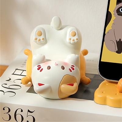 Милые мультяшные кошки, настольные украшения, подставка для телефона, креативный декор для стола для офиса, дома, кавайный кот, держатель для хранения очков