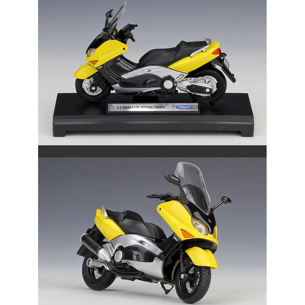 Масштаб 1/18 Welly 2001 YAMAHA XP500 TMAX Модель мотоцикла из сплава Литые под давлением металлические игрушечные транспортные средства Модель мотоцикла Высокая имитация Коллекция Детские подарки