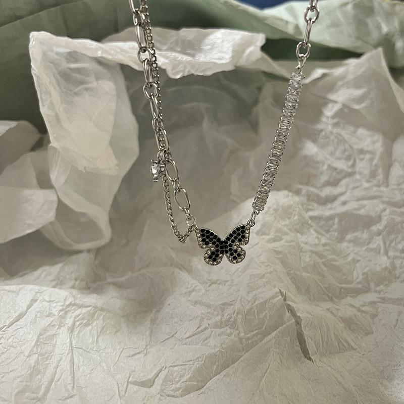 Кулон с хрусталем и опалом, ожерелье из жидкого металла для женщин, цепочка на ключицы, геометрическое нерегулярное винтажное колье Y2K, ювелирные аксессуары