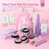 Saviland Builder Gel Lengthening Solid Builder Nail Gel Kit 3 Colors No Wipe Gel Builder with UV Lamp Chrome Powder Nail Sequins Complete 3D Sculpture