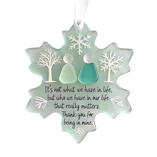 Украшение из морского стекла в форме снежинки Ручная работа Искусство из морского стекла Памятный сувенир о дружбе