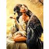 Full Round Drill Diamond Painting Eagle and Girl Embroidery Cross Stitch Woman and Birds Needlework