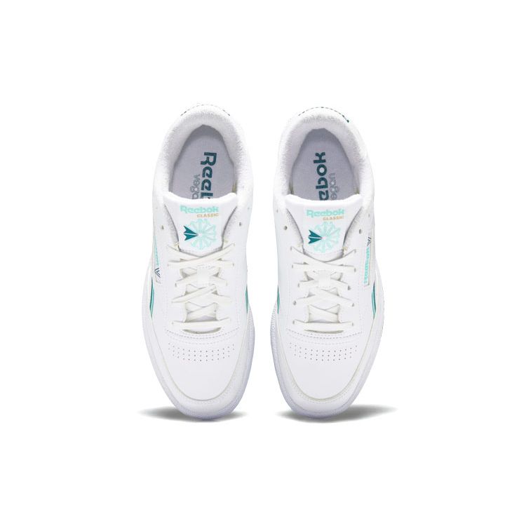 Reebok Кроссовки унисекс Club C 85 Vegan White Hint Mint, White Midnight Pine GX7562