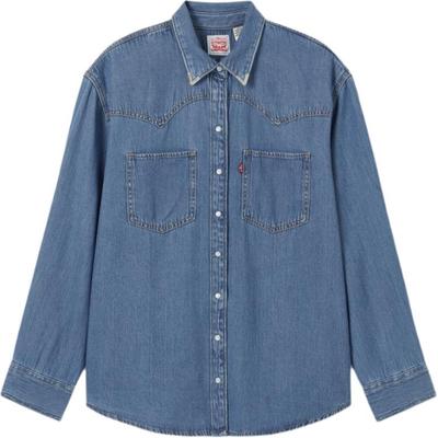 Levis Винтажная Повседневная Удобная Джинсовая Рубашка на Пуговицах с Длинным Рукавом Женские рубашки A7244-0075
