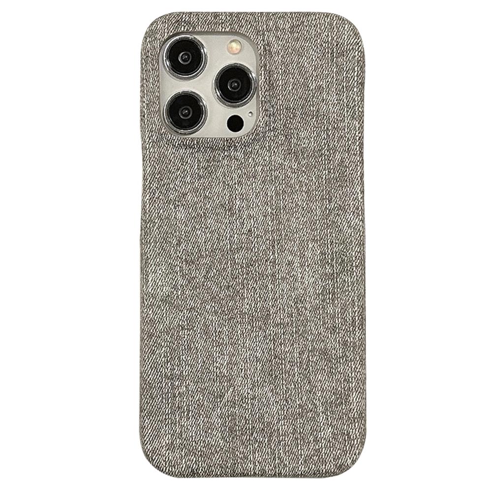 Чехол для iPhone 14 Pro Max Текстура джинсовой ткани ПУ кожа+ПЭТ задняя крышка
