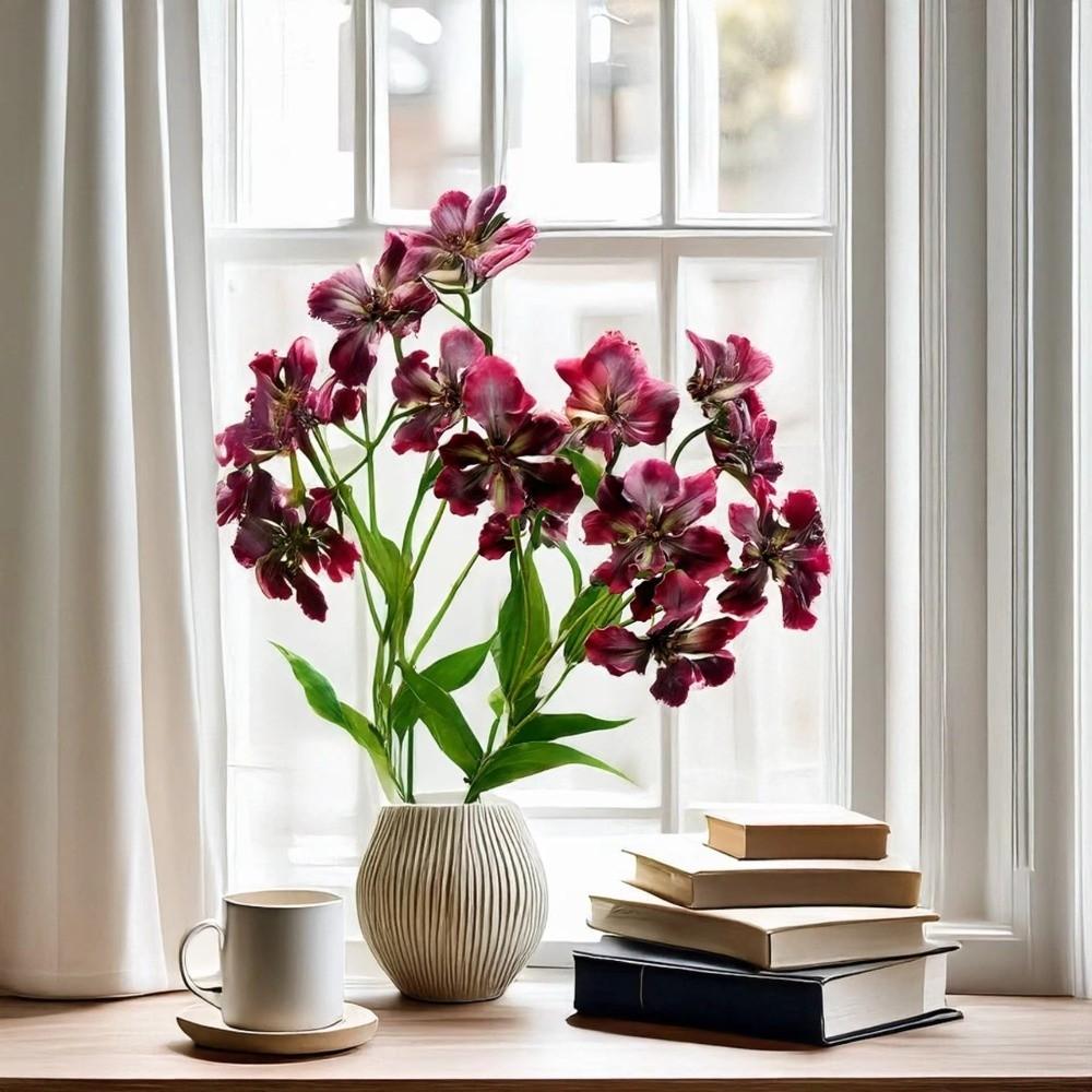 Realistic Simulation Silk Flowers Real Touch Faux Flower Luxury Fake Iris Stem Party Decor