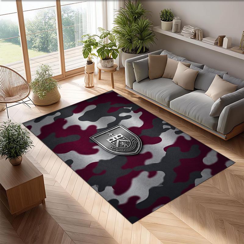 Burnley Football Print Crystal Velvet Rug, Comfortable Water Absorbent Non Slip Indoor Floor Carpet