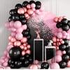 Pink Black Pink Metallic Balloon Arch Set Rose Gold Balloon Birthday Party Wedding Decoration