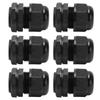 Набор из 6 шт. Водонепроницаемые кабельные вводы PG IP68 Черные для провода 12-18 мм для бытового и наружного применения