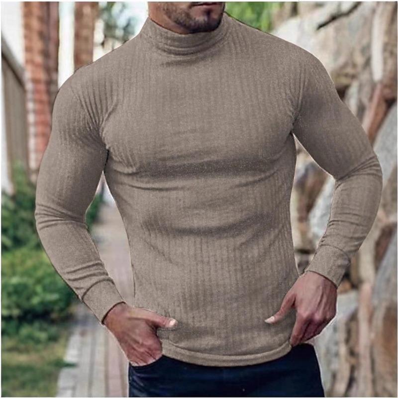 Men S Slim Fit Long Sleeve T Shirt Sports Casual Fitness Knit Base Layer