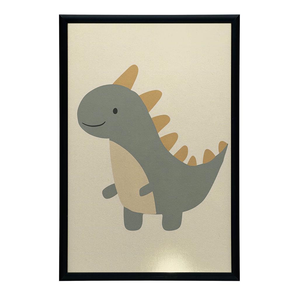 Plakat Dinozaur W Uśmiechu Plakat Dinozaur W Uśmiechu, 50X70 Cm, Rama Aluminiowa Czarna, Papier Matowy 230 Gsm